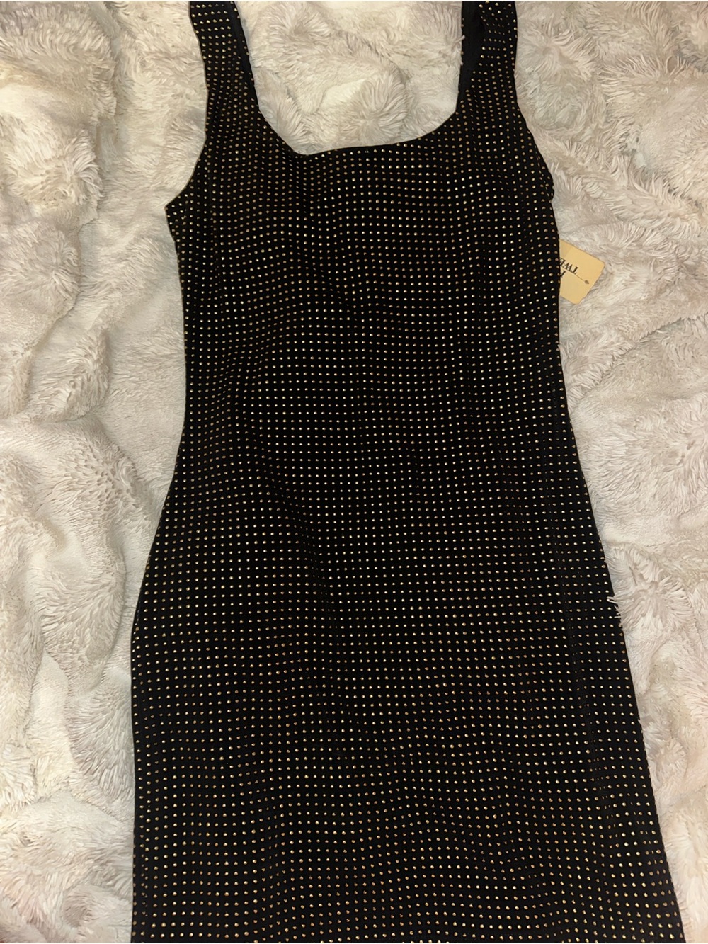 Forever 21 Black Studded Square-Neck Midi Dress